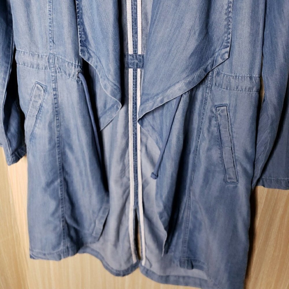 Max Jeans Womens Open Front Denim Look Tencel Duster XS - Picture 3 of 8